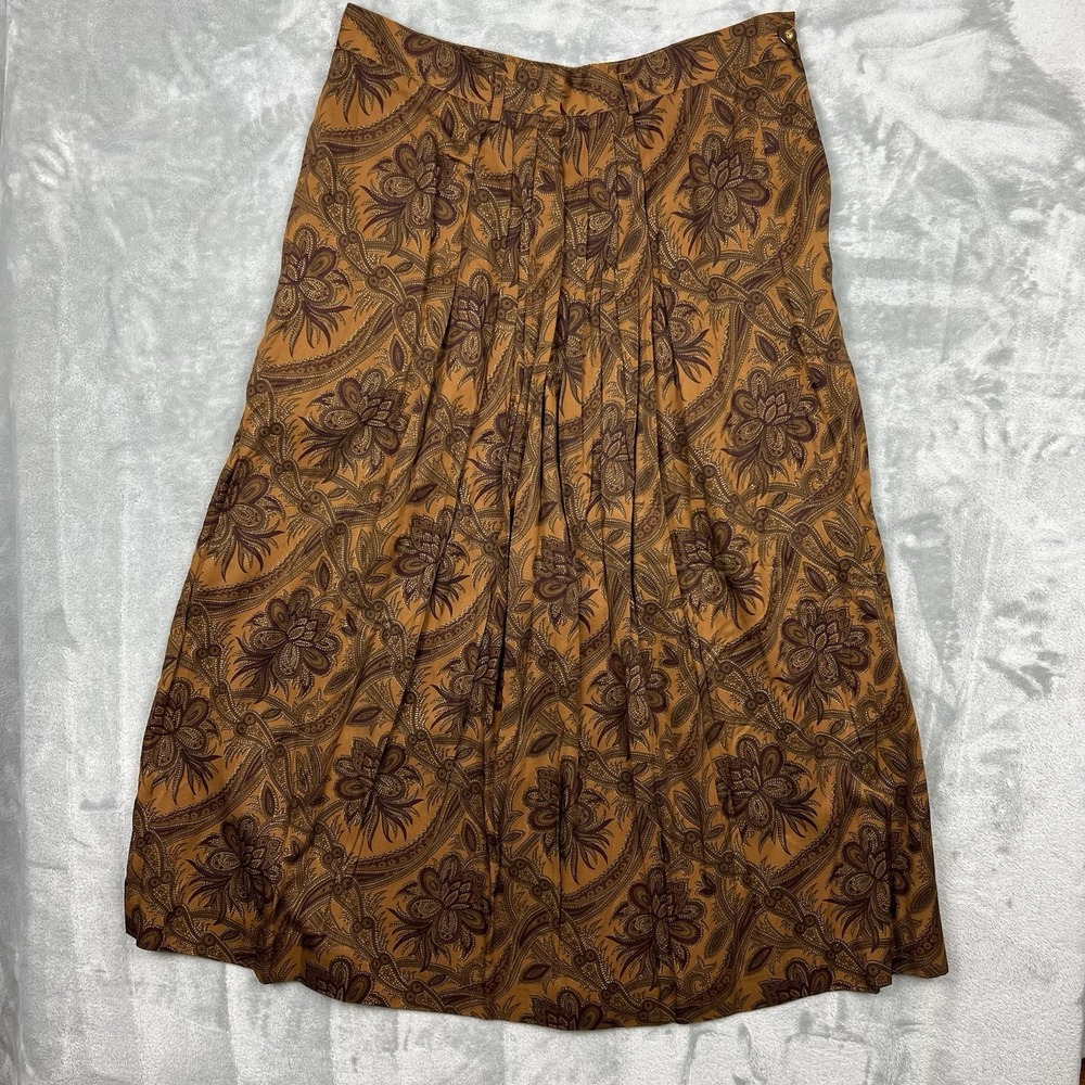 VTG Jones New York Women Maxi Skirt Sz 14 90s Floral Paisley Flowy Cottage Rayon